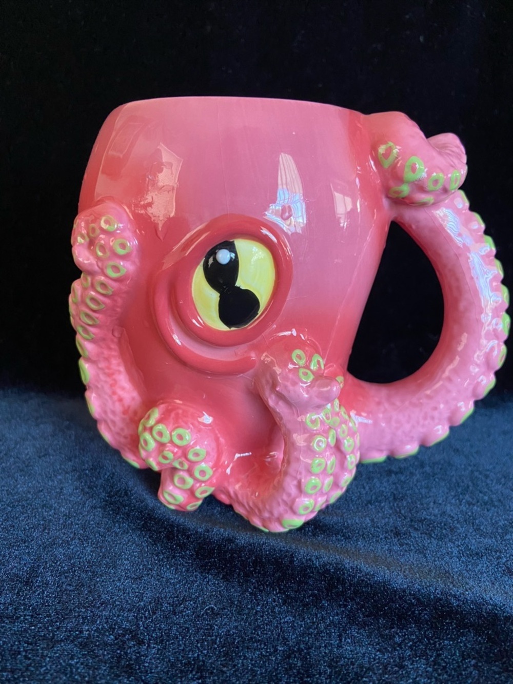 One Hundred 80 Degrees Plug Nautical 3D Pink Octopus Coffee Mug